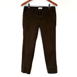 Ann Taylor LOFT Olive Green/Brown Cropped Riding Pants 6P Everyday